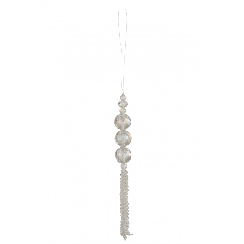 Suspension de perles en plastique blanc 2x2x26 cm