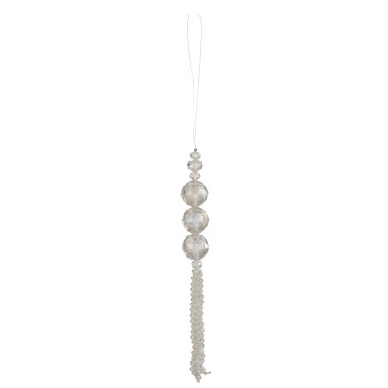 Suspensión de cuentas de plástico blanco 2x2x26 cm