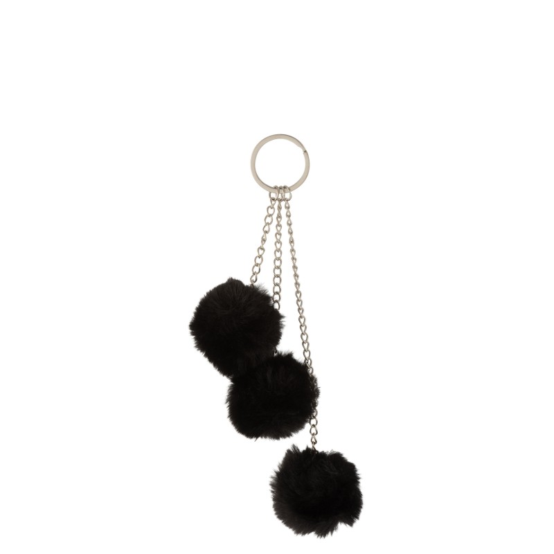 Porte-clefs en Textile Noir 10,5x9x1cm