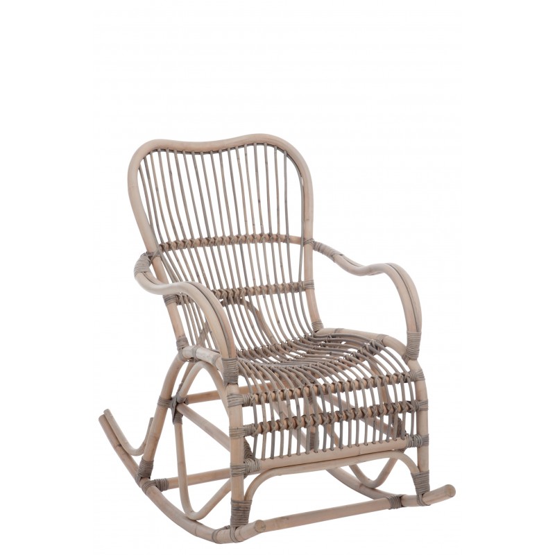 Chaise à bascule en bois gris 98x55.5x93.5 cm
