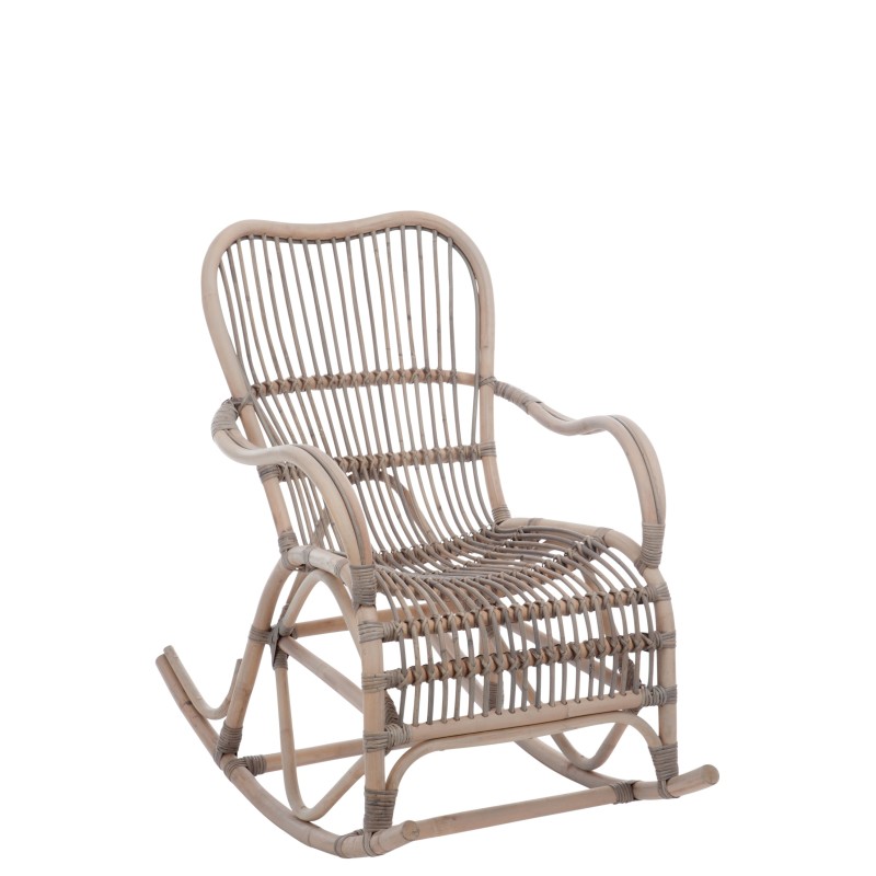 Chaise à bascule en bois gris 98x55.5x93.5 cm