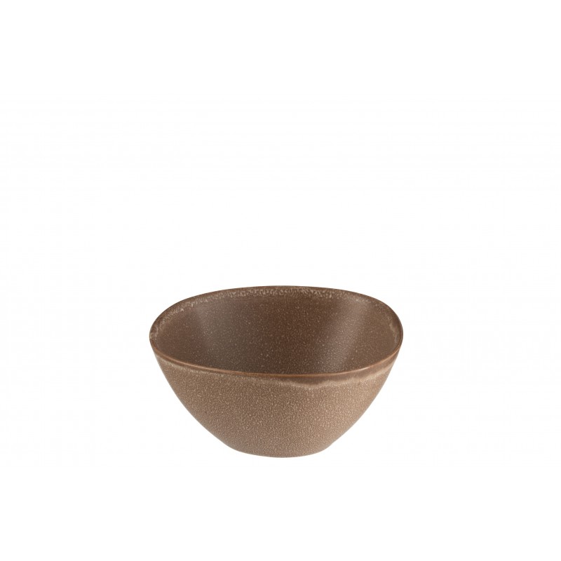 Tazón de cerámica marrón de 15 cm de diámetro
