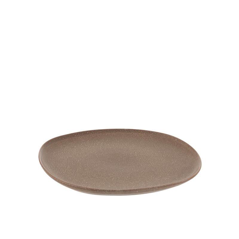 Assiette en céramique marron D21cm