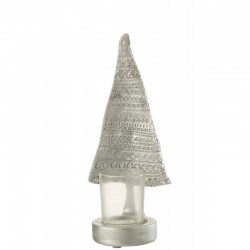 Lámpara de Navidad de resina plateada de 10x8.5x22.5 cm