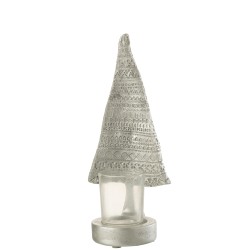 Lámpara de Navidad de resina plateada de 10x8.5x22.5 cm