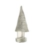 Photophore de Noël en résine argent 10x8.5x22.5 cm