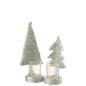 Photophore de Noël en résine argent 10x8.5x22.5 cm