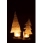 Photophore de Noël en résine argent 10x8.5x22.5 cm