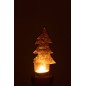 Photophore de Noël en résine or 9.5x8.5x17.5 cm