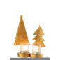 Photophore de Noël en résine or 9.5x8.5x17.5 cm