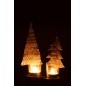 Portavelas de Navidad en resina dorada de 10x8.5x23 cm