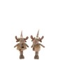 Lot de 2 rennes de Noël debout en textile brun 25x13x47cm Lot de 2 rennes de Noël debout en textile brun 25x13x47cm