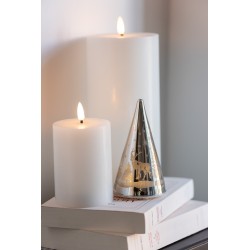Bougie led 1 lumière en paraffine blanc 7x7x13cm