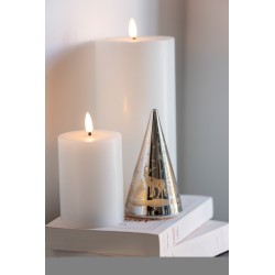 Bougie led 1 lumière en paraffine blanc 7x7x23cm