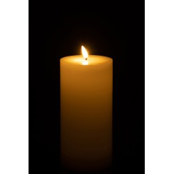Vela LED de 1 luz en parafina blanca 10x10x23cm.