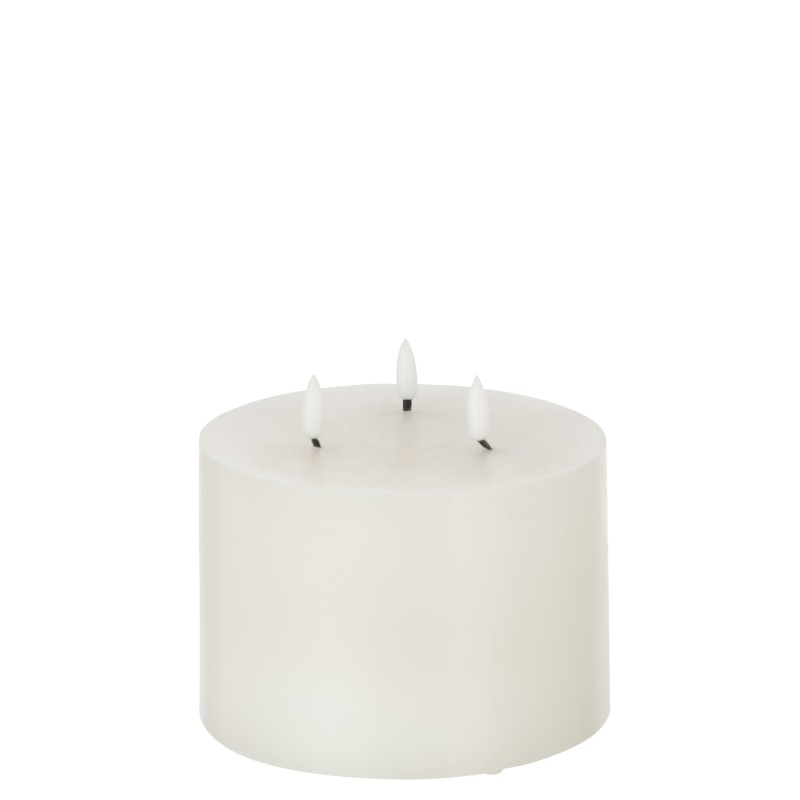 Bougie led 3 lumières en paraffine blanc 15x15x14cm Bougie led 3 lumières en paraffine blanc 15x15x14cm