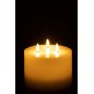Bougie led 3 lumières en paraffine blanc 15x15x14cm Bougie led 3 lumières en paraffine blanc 15x15x14cm