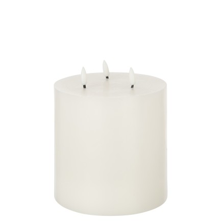 Bougie led 3 lumières en paraffine blanc 15x15x19cm
