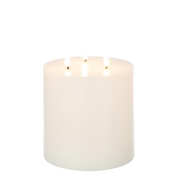 Bougie led 3 lumières en paraffine blanc 15x15x19cm