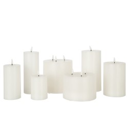 Bougie led 3 lumières en paraffine blanc 15x15x19cm
