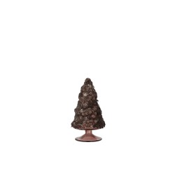 Árbol de Navidad decorativo con efecto helado de vidrio marrón oscuro de 12 cm de altura