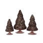 Árbol de Navidad decorativo con efecto helado de vidrio marrón oscuro de 12 cm de altura