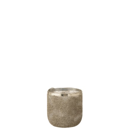 PHOTOPHORE FROSTY ROND VERRE ARGENT MEDIUM