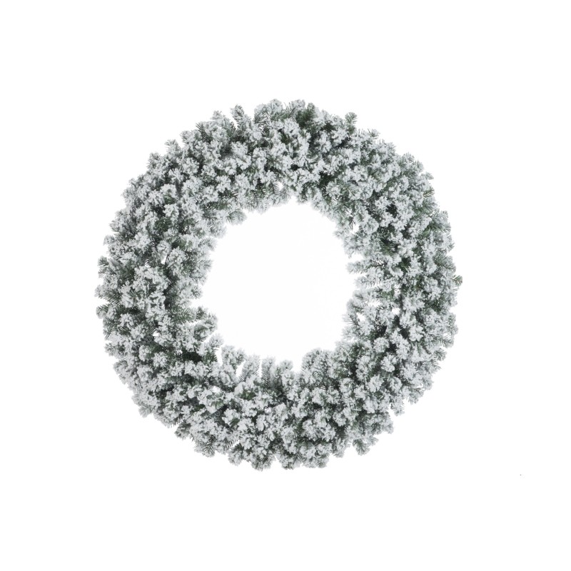 Couronne de Noël enneigée de 104 cm