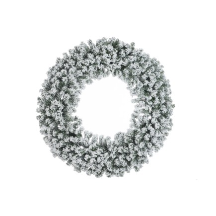 Couronne de Noël enneigée de 104 cm