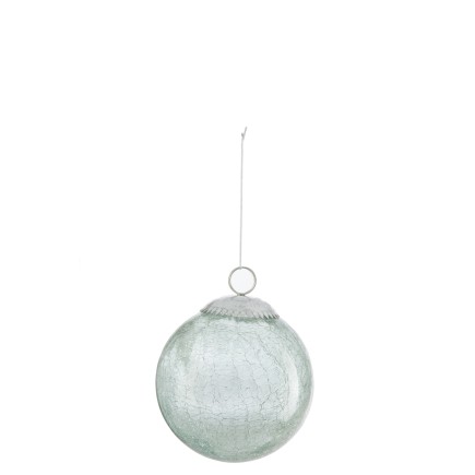 Bola de Navidad de vidrio verde menta 10x10x12 cm