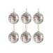 BOITE DE 6 BOULES DE NOEL PLUMES VERRE GRIS MAT SMALL