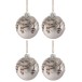 Boite de 4 boules de Noël en Verre et Plumes gris 10x10x10cm Boite de 4 boules de Noël en Verre et Plumes gris 10x10x10cm