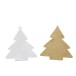 Lot de 2 sous-verres en forme de sapin en verre argent et doré L13cm Lot de 2 sous-verres en forme de sapin en verre argent et doré L13cm
