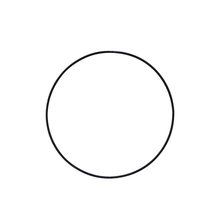 Cercle déco en métal noir 0.5x60x60 cm