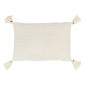 Cuscino rettangolare all'uncinetto con frangia acrilica bianca 58x39cm Cuscino rettangolare all'uncinetto con frangia acrilica bianca 58x39cm