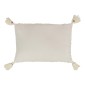 Cuscino rettangolare all'uncinetto con frangia acrilica bianca 58x39cm Cuscino rettangolare all'uncinetto con frangia acrilica bianca 58x39cm