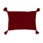 Cuscino rettangolare all'uncinetto con frangia acrilica rossa 58x39cm Cuscino rettangolare all'uncinetto con frangia acrilica rossa 58x39cm