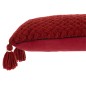 Cuscino rettangolare all'uncinetto con frangia acrilica rossa 58x39cm Cuscino rettangolare all'uncinetto con frangia acrilica rossa 58x39cm