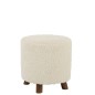 Pouf sur pied en polyester blanc 42x42x41cm
