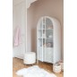 Pouf sur pied en polyester blanc 42x42x41cm