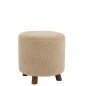 Puf de pie de poliéster beige de 42x42x41cm.