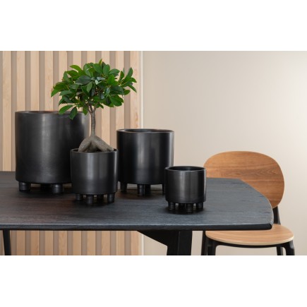 Vaso di fiori in ceramica nera 12,5x12,5x12cm