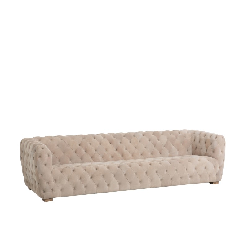 Canapé 3 places en Textile et Bois Beige 241x88,5x66,5cm Canapé 3 places en Textile et Bois Beige 241x88,5x66,5cm