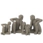 Conjunto de 2 suportes para livros com personagens sentados em cimento cinzento 13x12x17cm Conjunto de 2 suportes para livros com personagens sentados em cimento cinzento 13x12x17cm