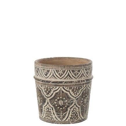 Vaso di fiori Provence in terracotta marrone 23x23x23cm