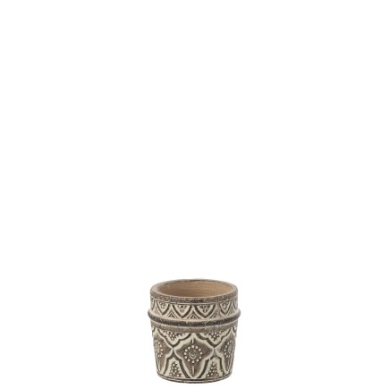 Vaso di fiori Provence in terracotta marrone 11x11x11cm
