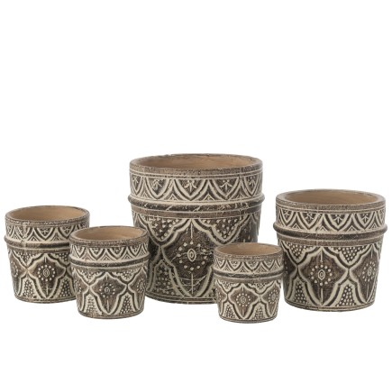 Vaso di fiori Provence in terracotta marrone 11x11x11cm