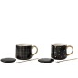 Lot de 2 mugs avec couvercle en porcelaine blanche 8x12x8cm Lot de 2 mugs avec couvercle en porcelaine blanche 8x12x8cm