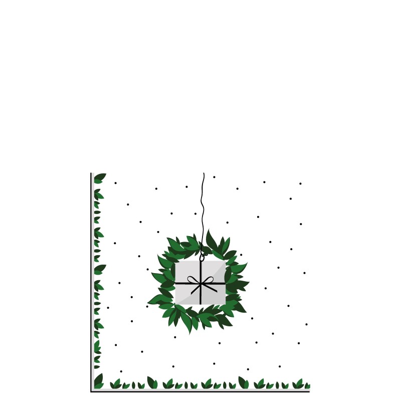 Paquet de 20 serviettes couronne en papier blanc 16x16cm Paquet de 20 serviettes couronne en papier blanc 16x16cm