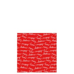 Paquet de 20 serviettes merry Christmas en papier rouge 16x16cm